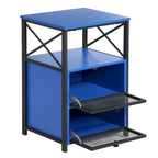 Table de chevet compacte avec 2 tiroirs à abattant et étagère de rangement