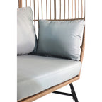 Fauteuil œuf en osier avec ottoman – Ensemble de patio d'extérieur 2 places