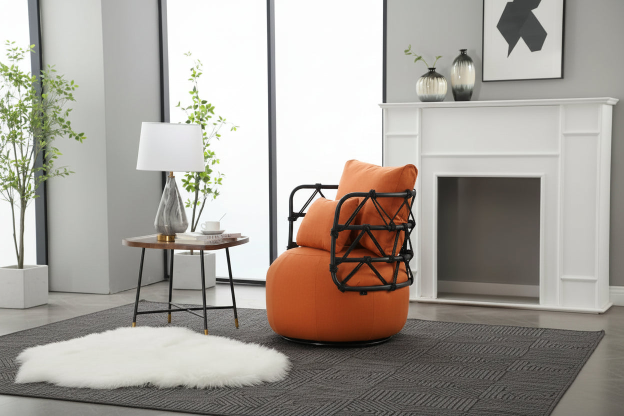 Upholstered Swivel Accent Chair Living Room Chair