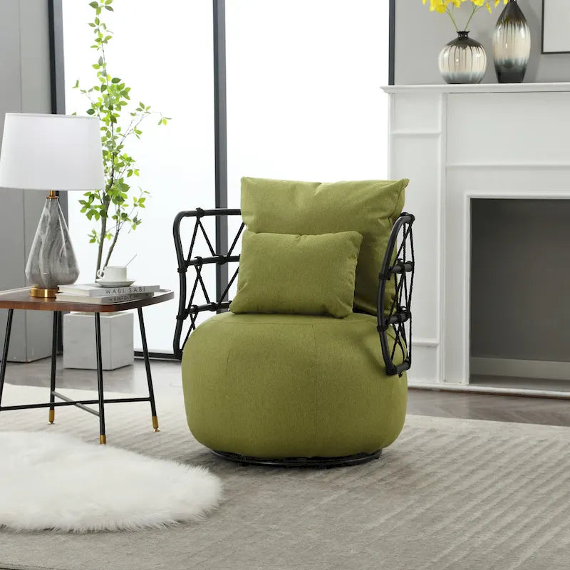Fauteuil d'appoint rembourré avec piétement en métal