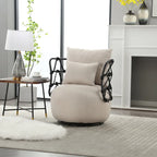 Fauteuil d'appoint rembourré avec piétement en métal