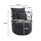 Fauteuil d'appoint rembourré avec piétement en métal