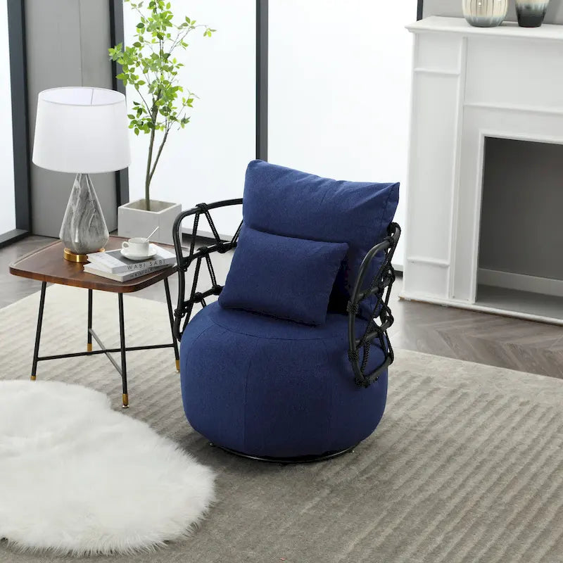 Fauteuil d'appoint rembourré avec piétement en métal