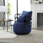 Fauteuil d'appoint rembourré avec piétement en métal