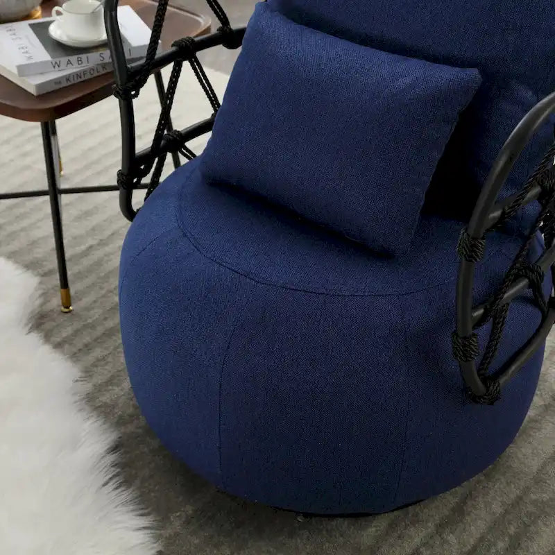 Fauteuil d'appoint rembourré avec piétement en métal