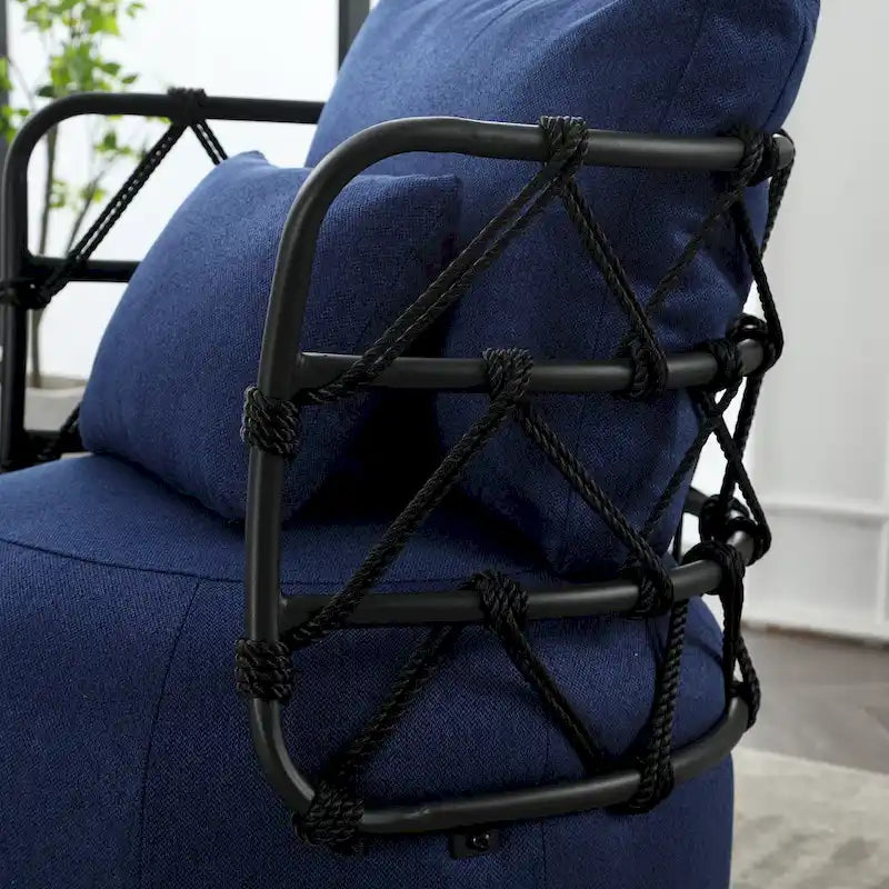 Fauteuil d'appoint rembourré avec piétement en métal