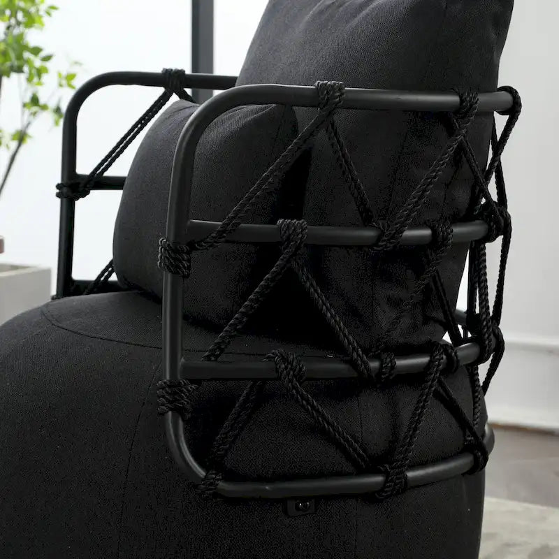 Fauteuil d'appoint rembourré avec piétement en métal