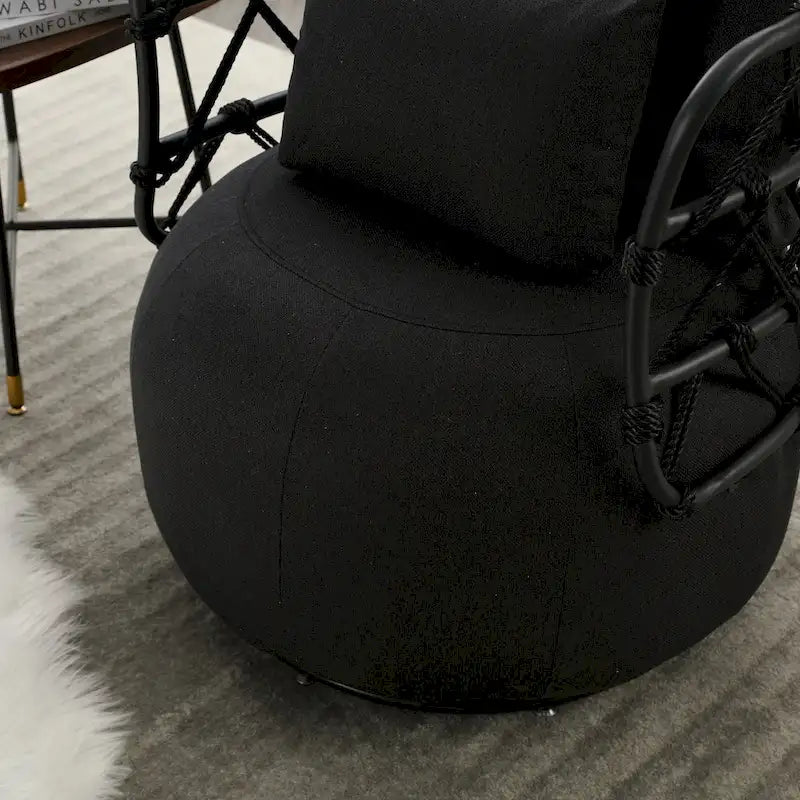 Fauteuil d'appoint rembourré avec piétement en métal