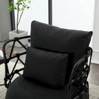 Fauteuil d'appoint rembourré avec piétement en métal