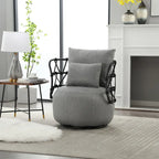 Fauteuil d'appoint rembourré avec piétement en métal
