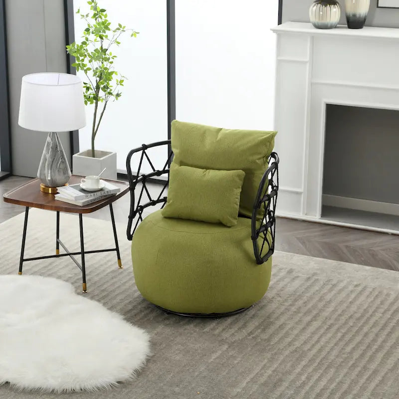 Fauteuil d'appoint rembourré avec piétement en métal