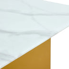 Table basse en verre trempé avec pieds colonnes en MDF