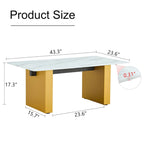 Table basse en verre trempé avec pieds colonnes en MDF