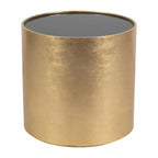 Table basse et table d'appoint rondes en verre et en bois "Modern Glam"