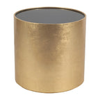 Table basse et table d'appoint rondes en verre et en bois "Modern Glam"