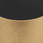 Table basse et table d'appoint rondes en verre et en bois "Modern Glam"