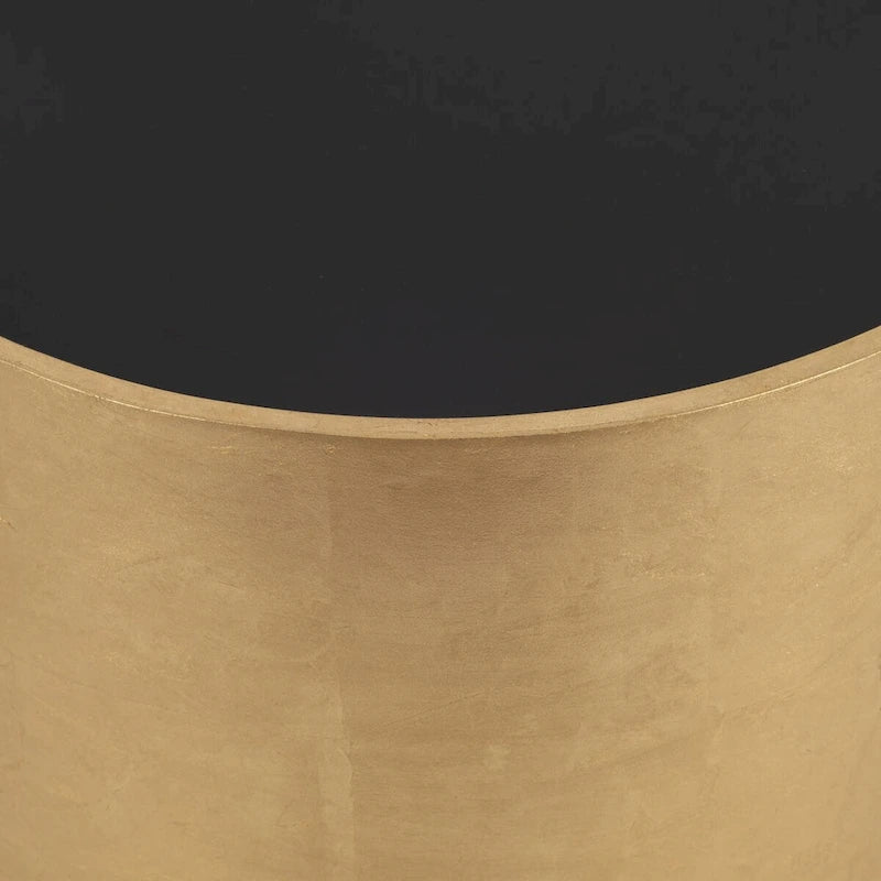 Table basse et table d'appoint rondes en verre et en bois "Modern Glam"