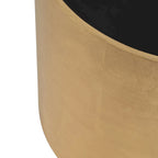 Table basse et table d'appoint rondes en verre et en bois "Modern Glam"