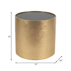 Table basse et table d'appoint rondes en verre et en bois "Modern Glam"
