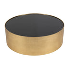 Table basse et table d'appoint rondes en verre et en bois "Modern Glam"