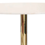 Table à manger ronde de 76 cm avec plateau en marbre et piètement en métal