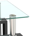 Table basse carrée en verre trempé avec pieds en métal