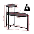 Table d'appoint ronde à 2 niveaux avec étagère de rangement