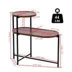 Table d'appoint ronde à 2 niveaux avec étagère de rangement