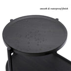 Table d'appoint ronde à 2 niveaux avec étagère de rangement