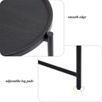 Table d'appoint ronde à 2 niveaux avec étagère de rangement