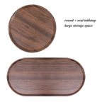 Table d'appoint ronde à 2 niveaux avec étagère de rangement