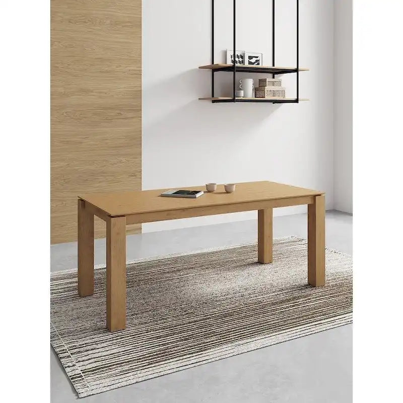 Table à manger rectangulaire en bois massif, 180 cm, 8 places