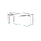 Table à manger rectangulaire en bois massif, 180 cm, 8 places