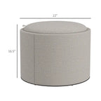 Ottoman de rangement rond avec couvercle à charnière et rangement dissimulé