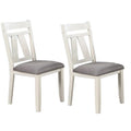 Chaises de salle à manger classiques avec assise rembourrée, lot de 2, gris et blanc