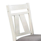 Chaises de salle à manger classiques avec assise rembourrée, lot de 2, gris et blanc