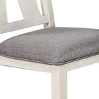 Chaises de salle à manger classiques avec assise rembourrée, lot de 2, gris et blanc