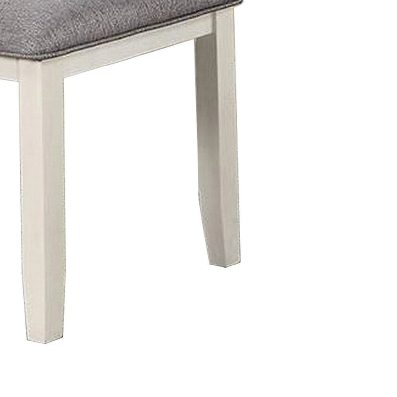 Chaises de salle à manger classiques avec assise rembourrée, lot de 2, gris et blanc