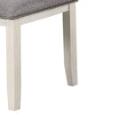 Chaises de salle à manger classiques avec assise rembourrée, lot de 2, gris et blanc