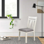 Chaises de salle à manger classiques avec assise rembourrée, lot de 2, gris et blanc