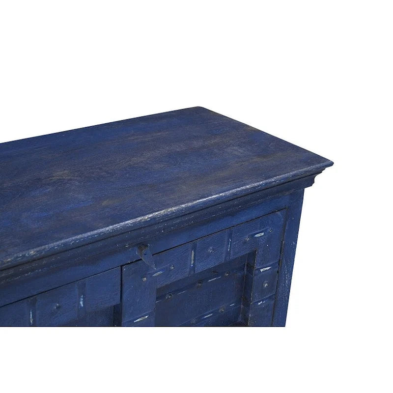 Buffet de salle à manger en bois recyclé bleu 72"