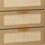 Commode en rotin à 6 tiroirs avec cadre en bois