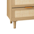 Commode en rotin à 6 tiroirs avec cadre en bois