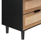 Commode en rotin à 6 tiroirs avec cadre en bois